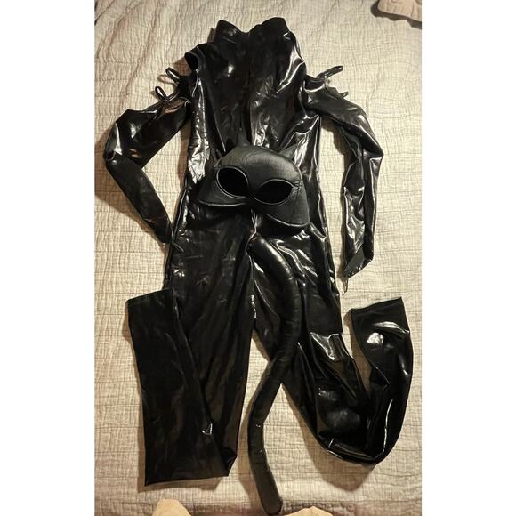 Dreamgirl Catwoman Costume | Faux Leather Bodysuit + Mask | Size Small | NWOT - Picture 2 of 6